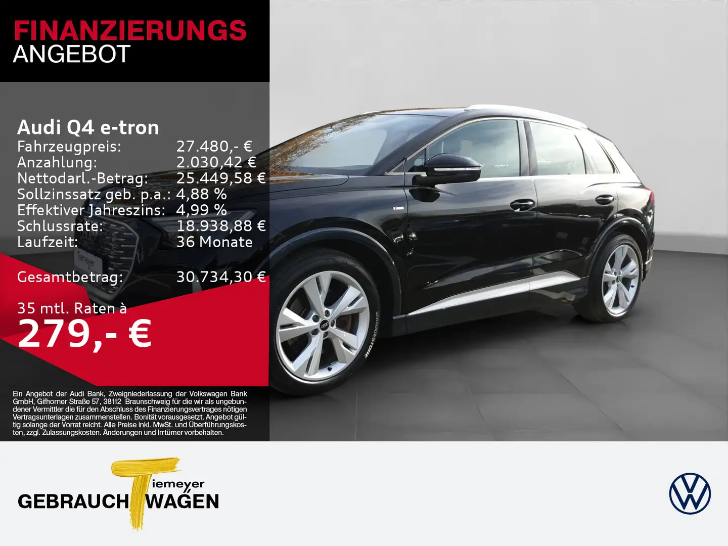 Audi Q4 e-tron 40 S-LINE LEDER MATRIX-LED AHK Schwarz - 1