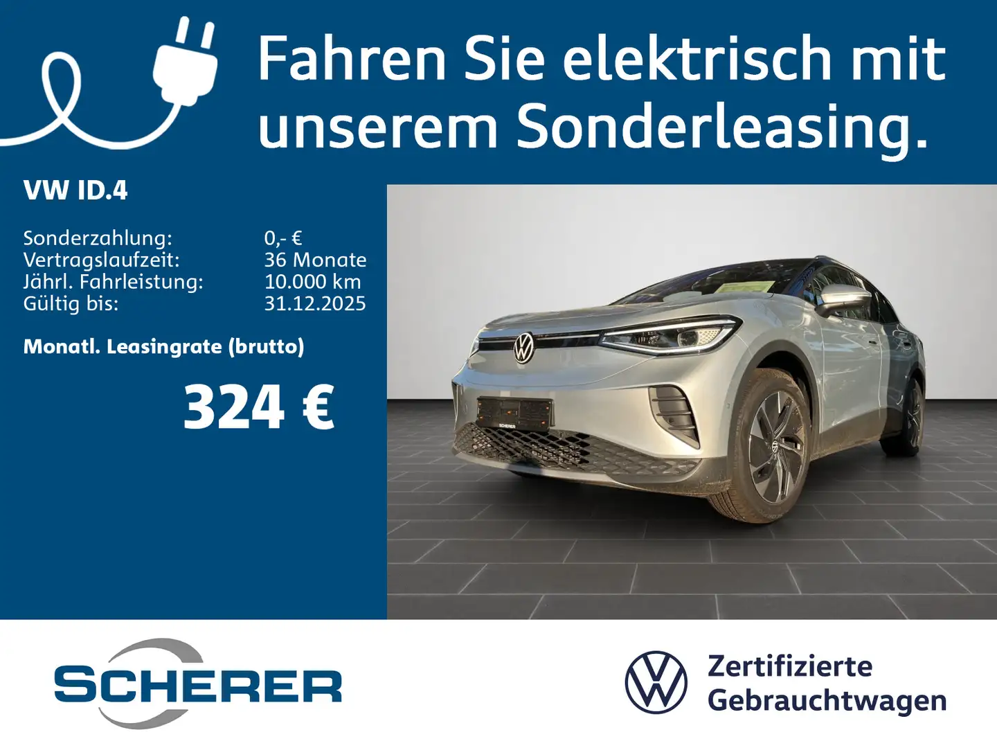 Volkswagen ID.4 Pure 52 kWh | 5J Garantie | 19" | 360° | AH Silber - 1
