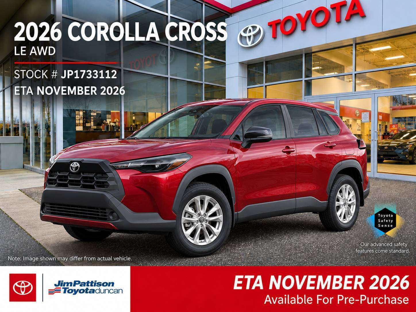 Red 2026 Toyota Corolla Cross SUV / Crossover All-Wheel Drive Automatic