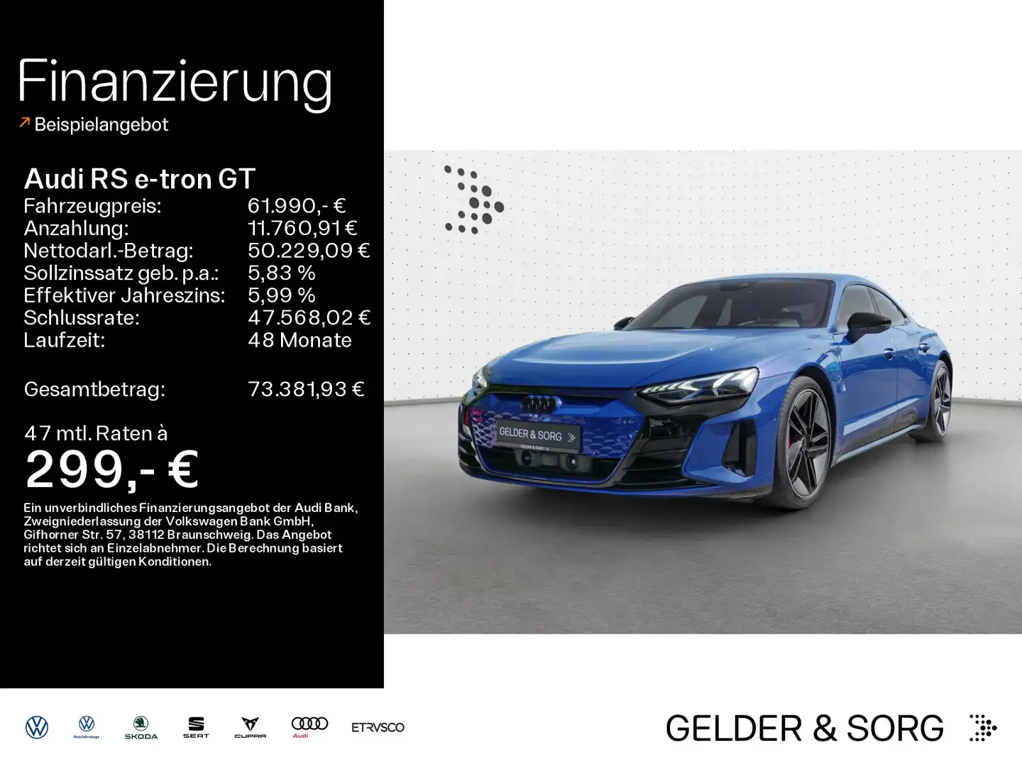 Audi RS e-tron GT Nacht*Keramik*B&O*HuD*Air*Matrix Bleu - 1