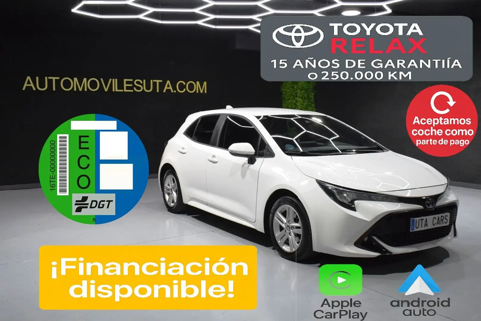 Toyota Corolla 1.8 HYBRID ACTIVE TECH E-CVT Blanc - 1