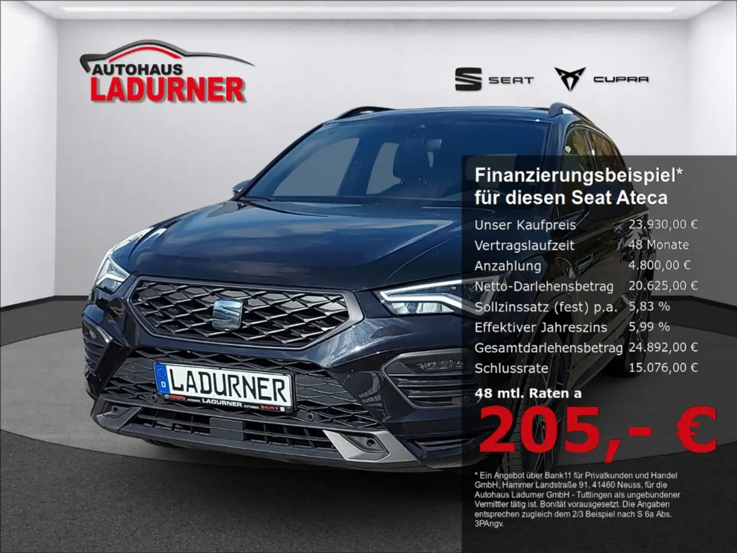 SEAT Ateca FR 1.5 TSI DSG ACT *Navi/AHK/LED/SHZ/PDC* Noir - 1