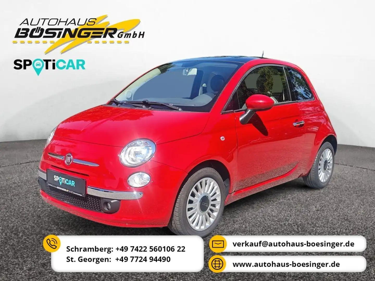 Fiat 500 Lounge TwinAirTurbo / PANO / KLIMA / PDC Rouge - 1