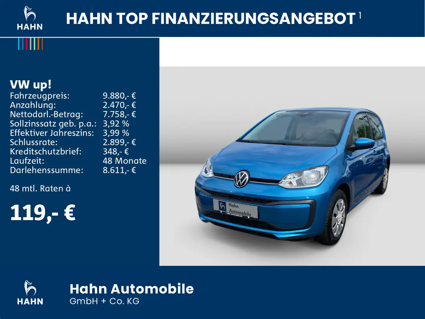 Volkswagen up! 1.0 Navi Cam Klima PDC Regensensor Blauw - 2