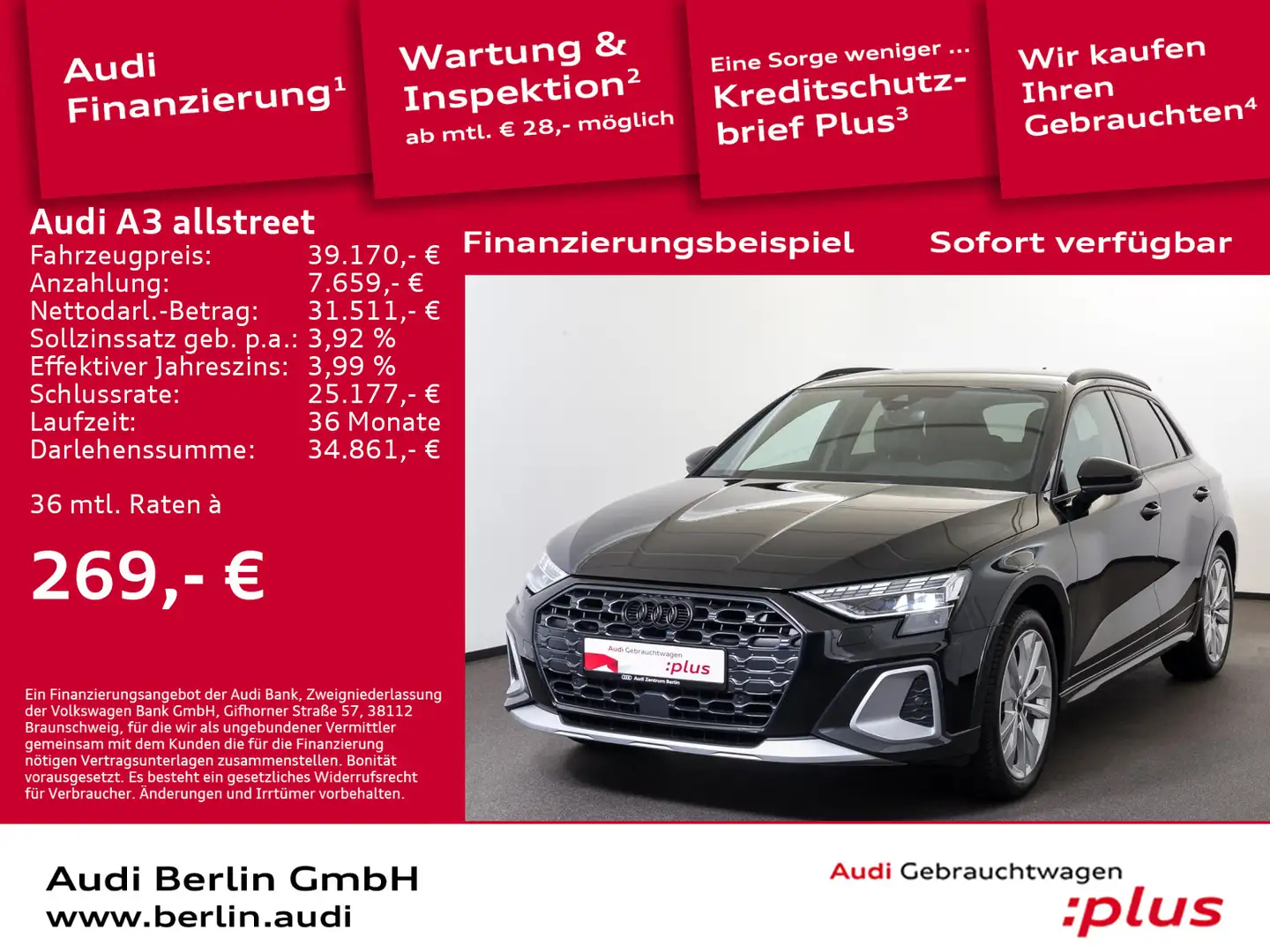 Audi A3 35 TDI S tr. AHK MATRIX RFK NAVI Zwart - 1