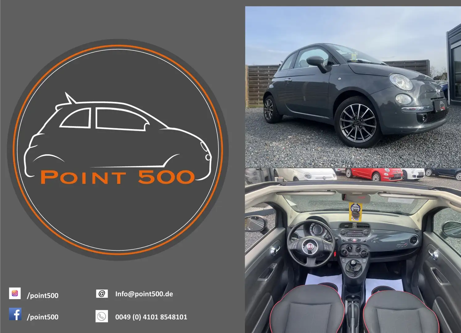 Fiat 500C Cabrio STÄNDIG ÜBER 60 FIAT500 IM BESTAND!! Grau - 1