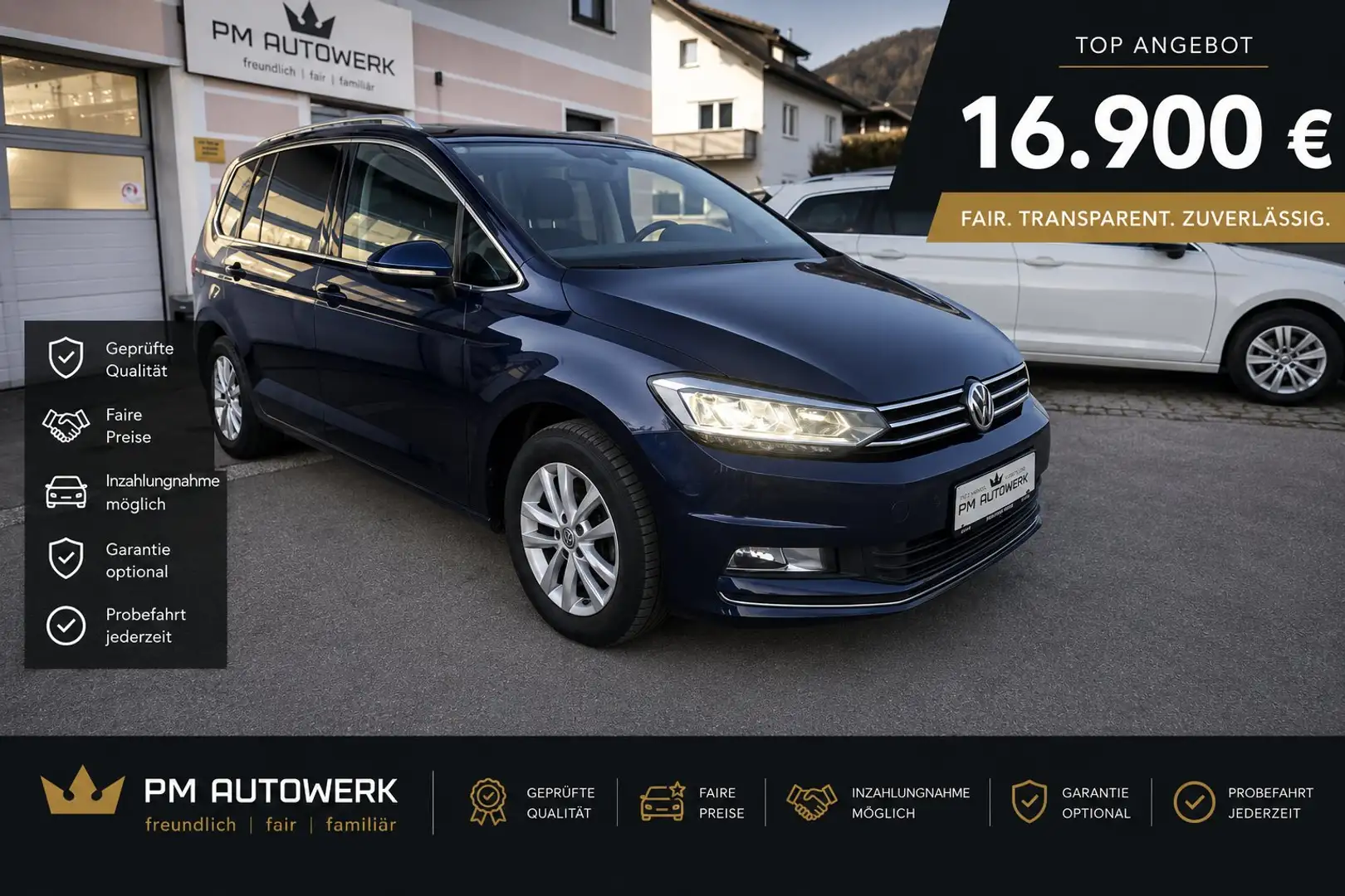 Volkswagen Touran Highline 2,0 SCR TDI LED ACC ZR Neu Finanzierung Blau - 1