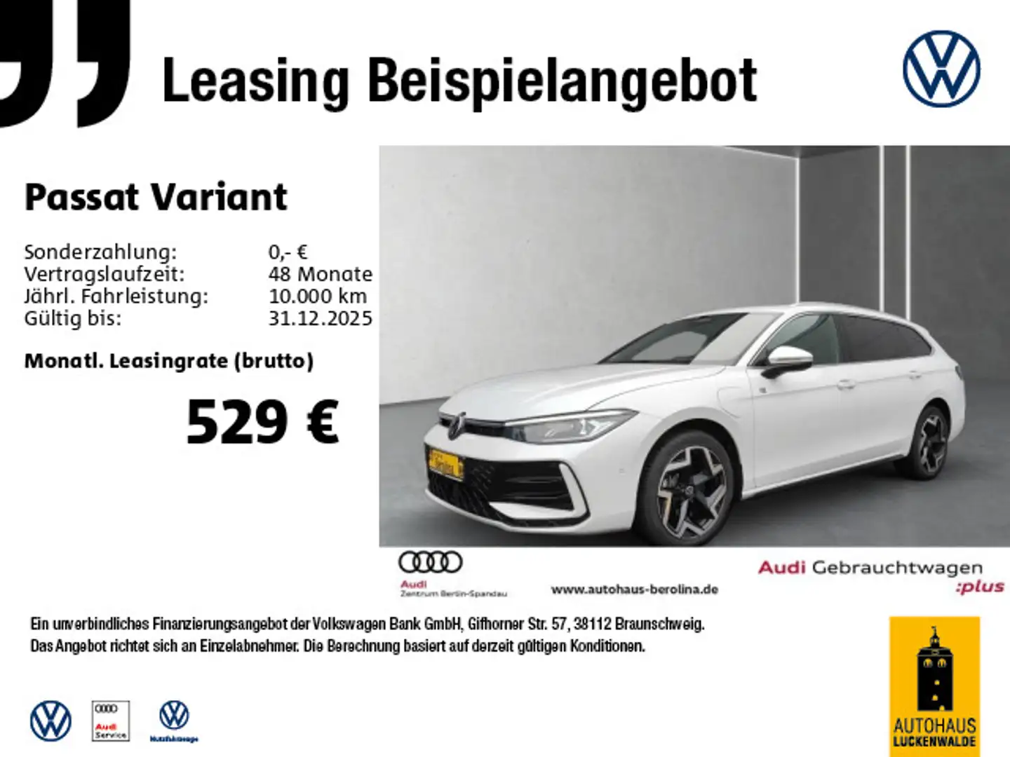 Volkswagen Passat Variant 1.5 eHybrid R-Line DSG *PANO*HuD* Blanc - 1