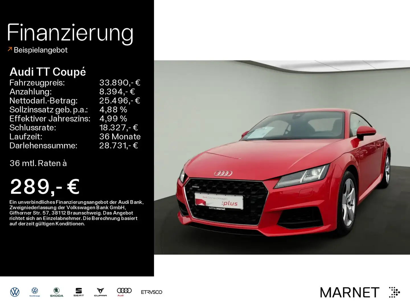 Audi TT 45 TFSI quattro*Navi*LED*Alu*PDC*Virtua Rood - 1