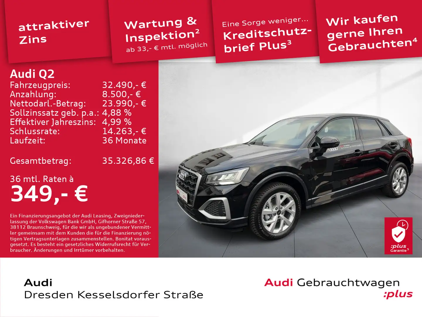 Audi Q2 35 TFSI advanced AHZV LED Navi Kamera Schwarz - 1