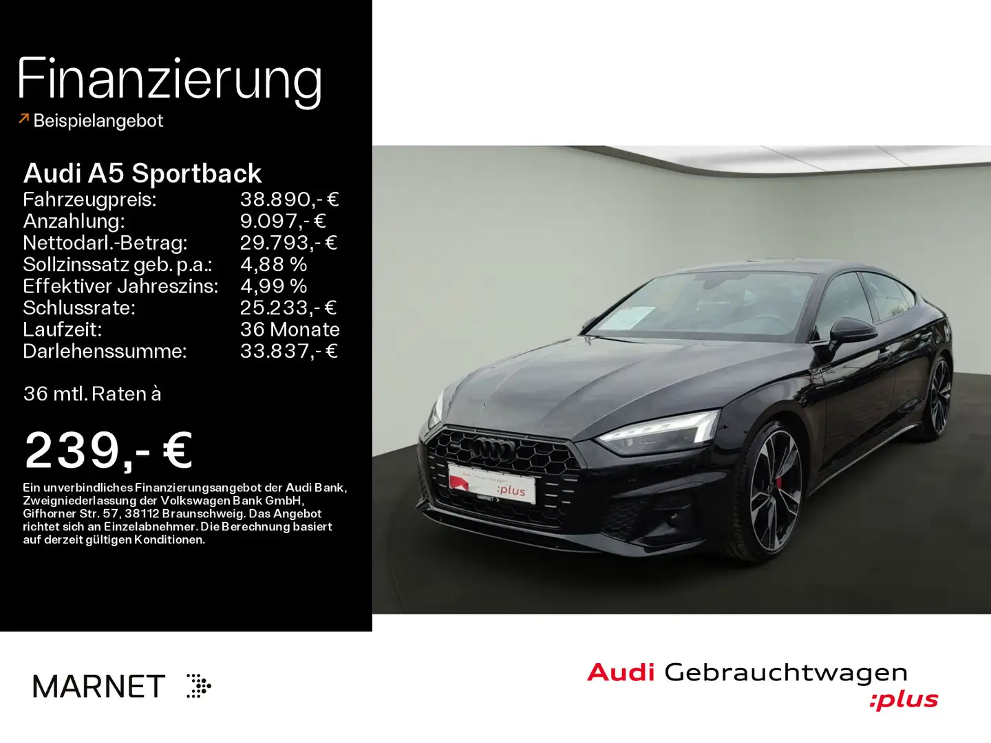 Audi A5 40 TDI quattro S line*Navi*Matrix*A Fekete - 1