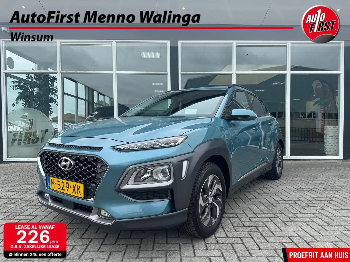 Hyundai KONA 1.6 GDI HEV Fashion|HUD|ACC|Camera|Navi|Applecarpl Blauw - 1