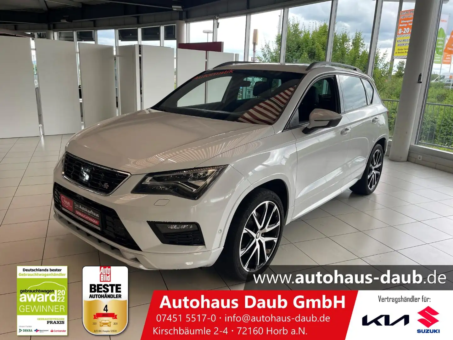 SEAT Ateca 2.0 TSI FR+Allrad+Pano+DSG+AppleCarplay+++ Blanc - 2