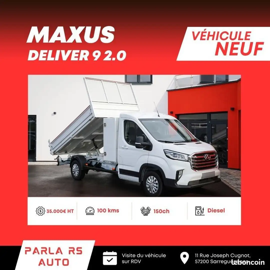 Maxus eDeliver 9 Deliver9 2.0 150ch benne coffre neuf Weiß - 1