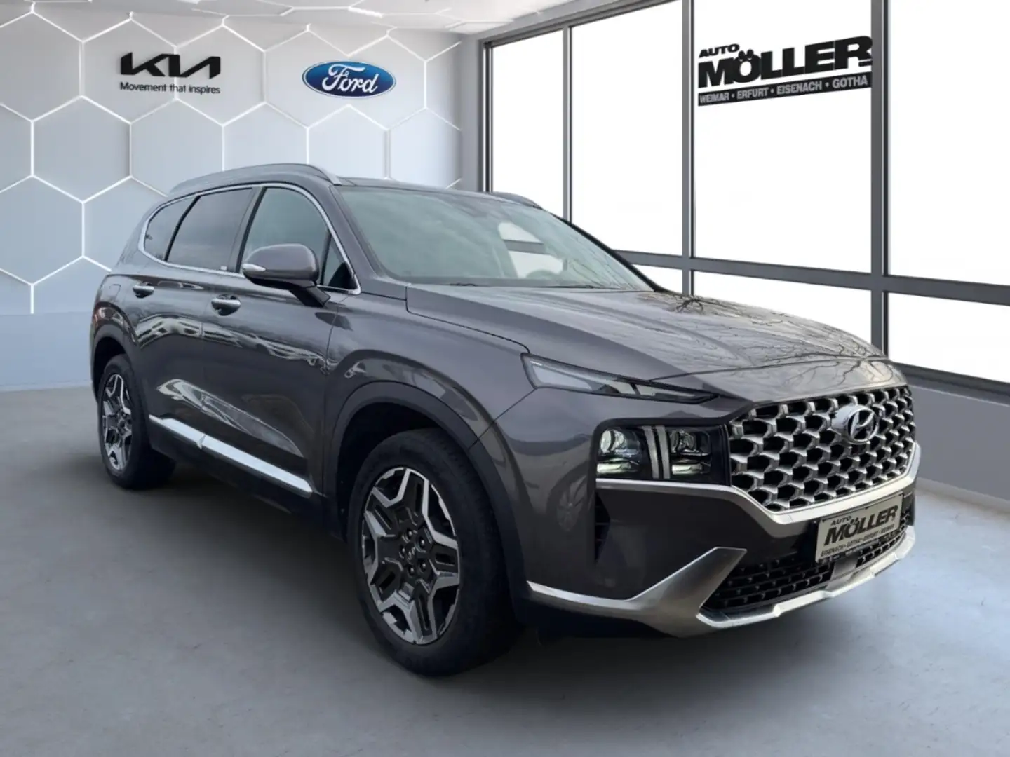 Hyundai SANTA FE 1.6T AWD AT6 PHEV Prime+360°KAMERA+NAVI+TOTWINKEL+ Gris - 2