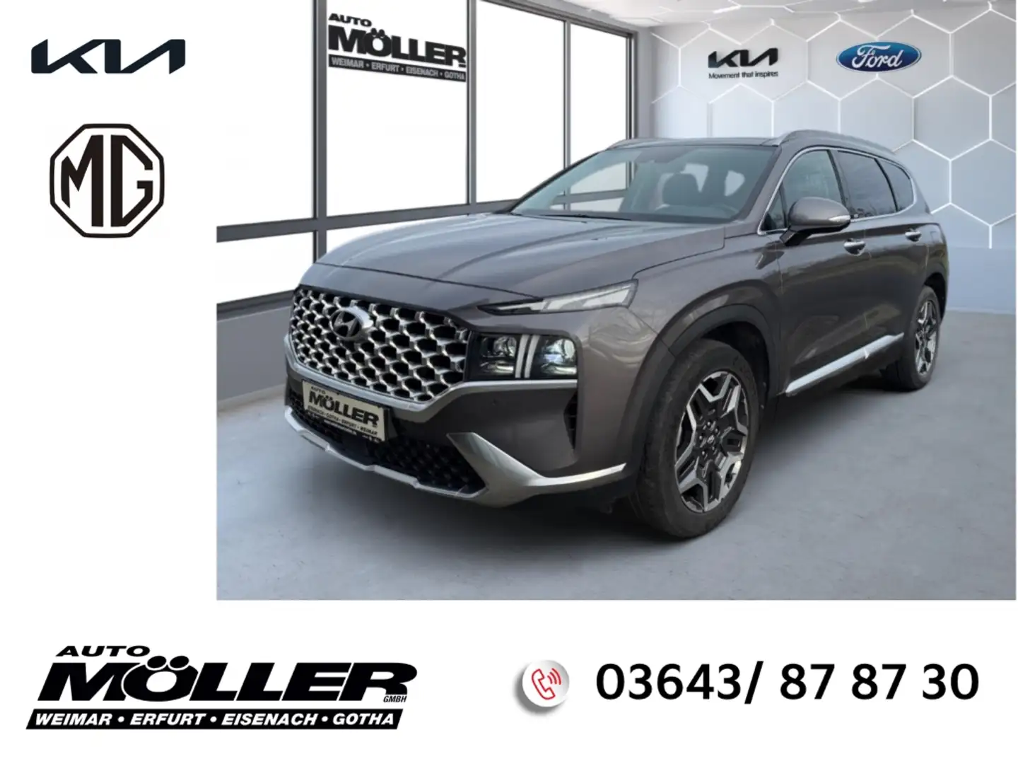 Hyundai SANTA FE 1.6T AWD AT6 PHEV Prime+360°KAMERA+NAVI+TOTWINKEL+ Gris - 1