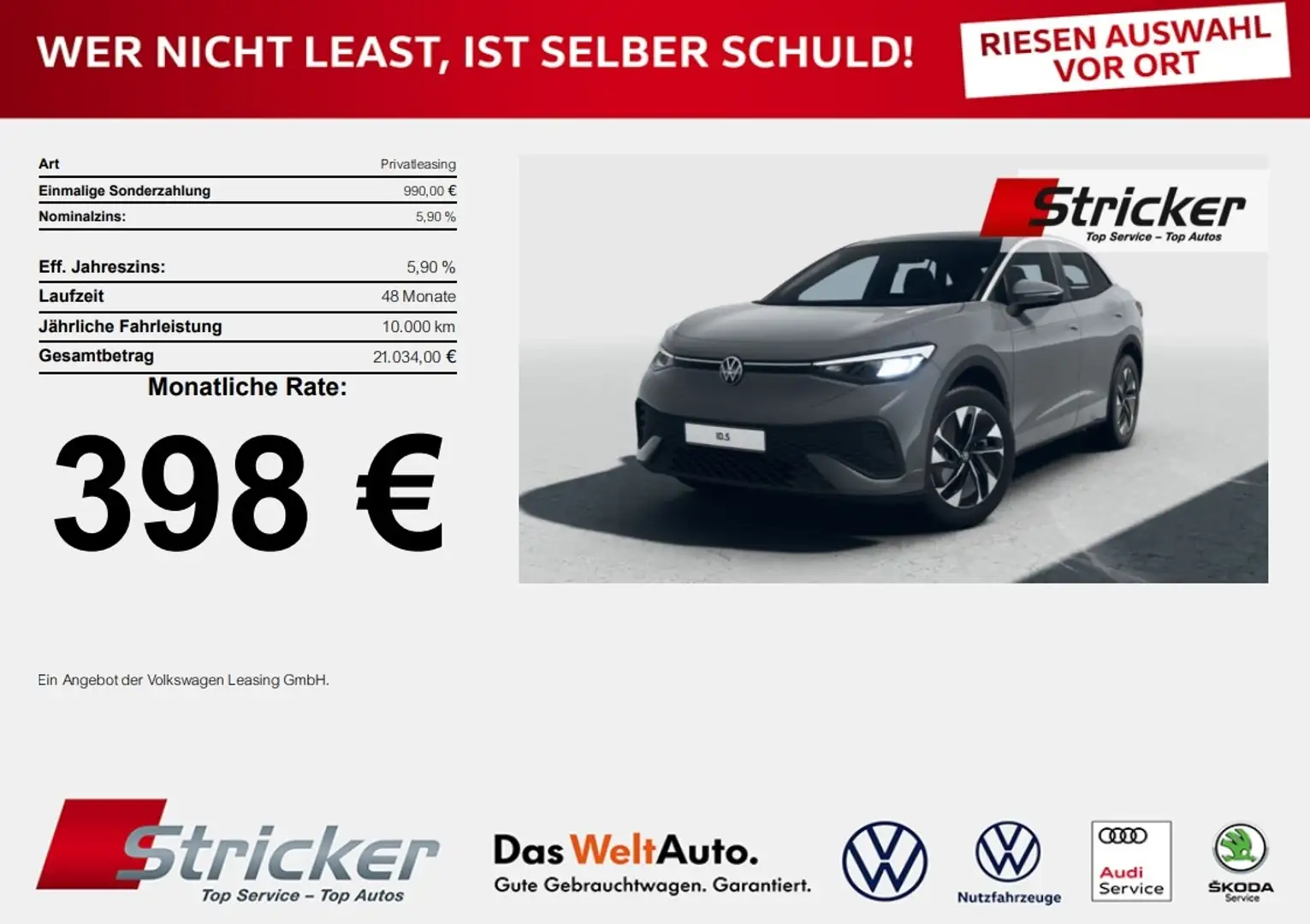 Volkswagen ID.5 Pro 210 kW (286 PS) 77 kWh 1-Gang-Automatik KLIMA Grijs - 1