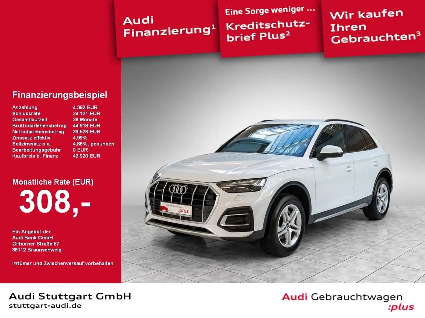 Audi Q5 40 TDI qu advanced S line Matrix HUD Kamera Blanc - 1