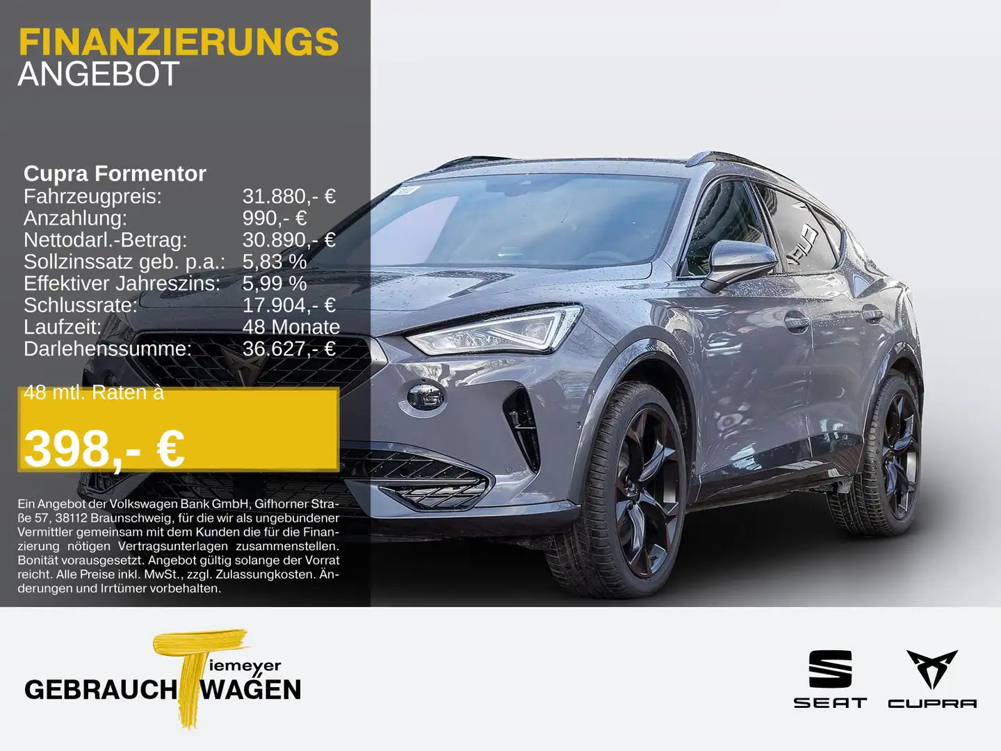 CUPRA Formentor 1.4 e-Hybrid DSG VZ LED KAMERA NAVI Grau - 1