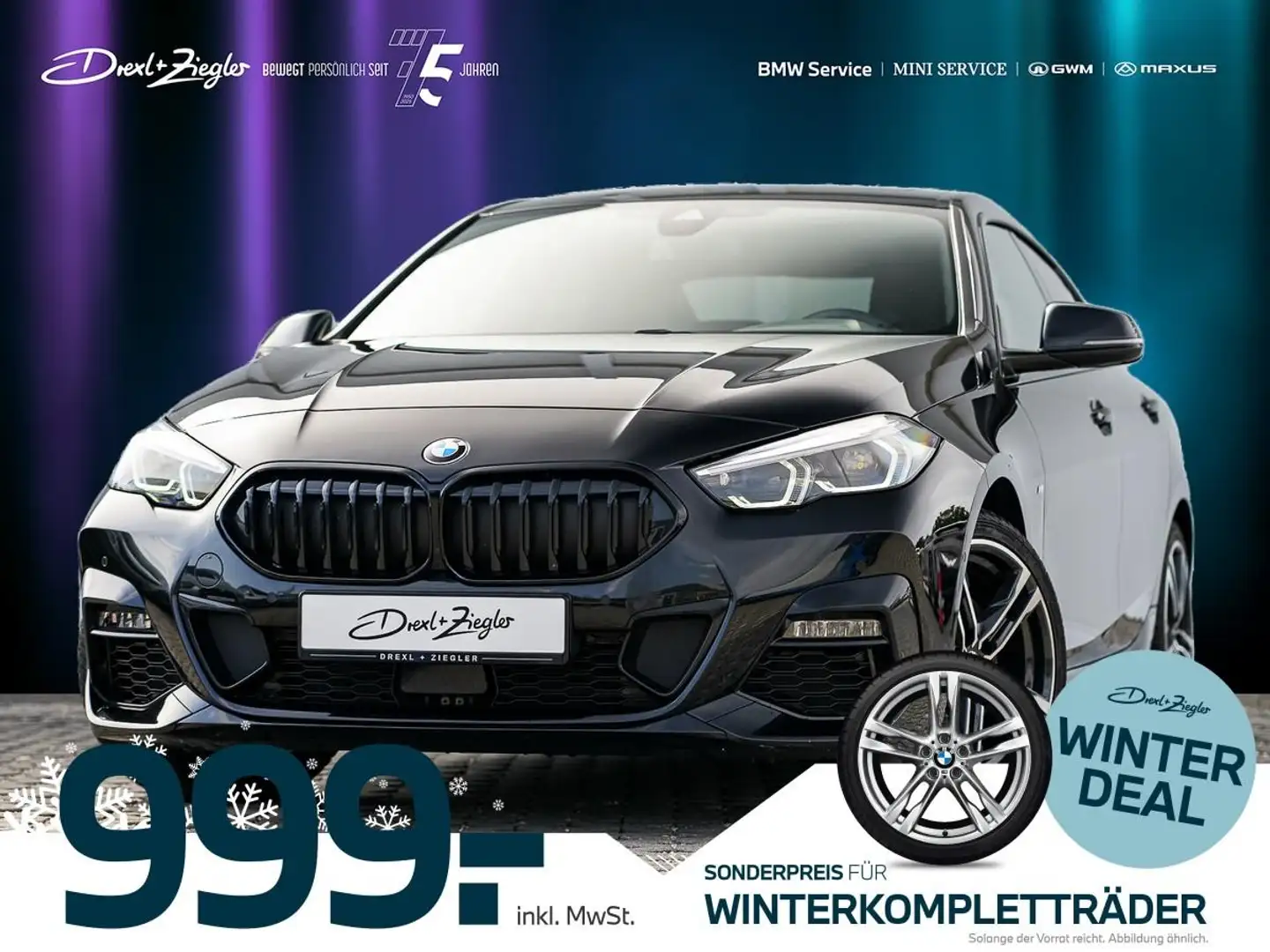 BMW 218 218i Gran Coupe M-Sport 18" PANO KoZg AdLED RFK Schwarz - 1