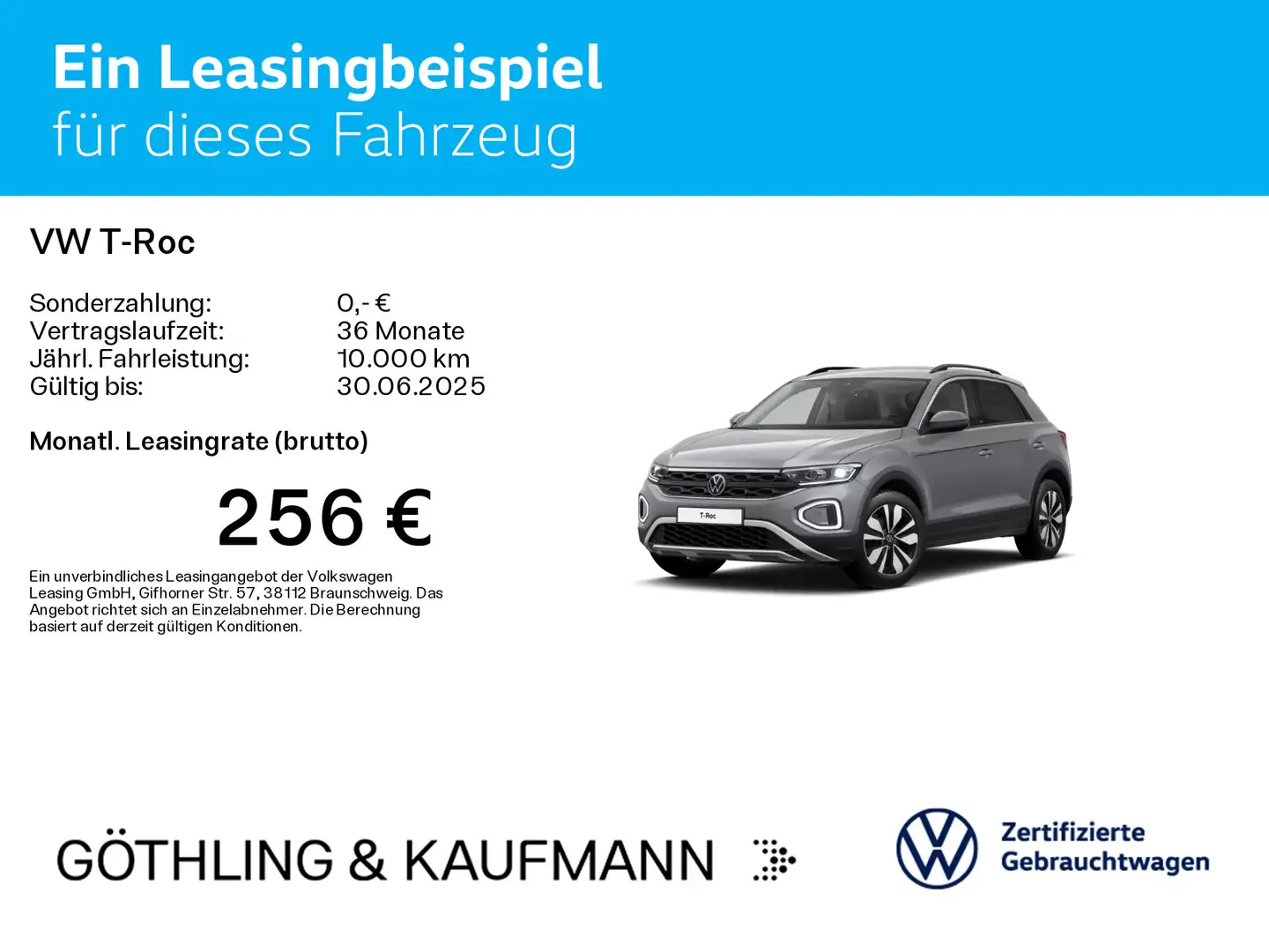 Volkswagen T-Roc Life MOVE 1.5 TSI 110kW*DSG*NAVI*ASG*IQ-Dr Grau - 2
