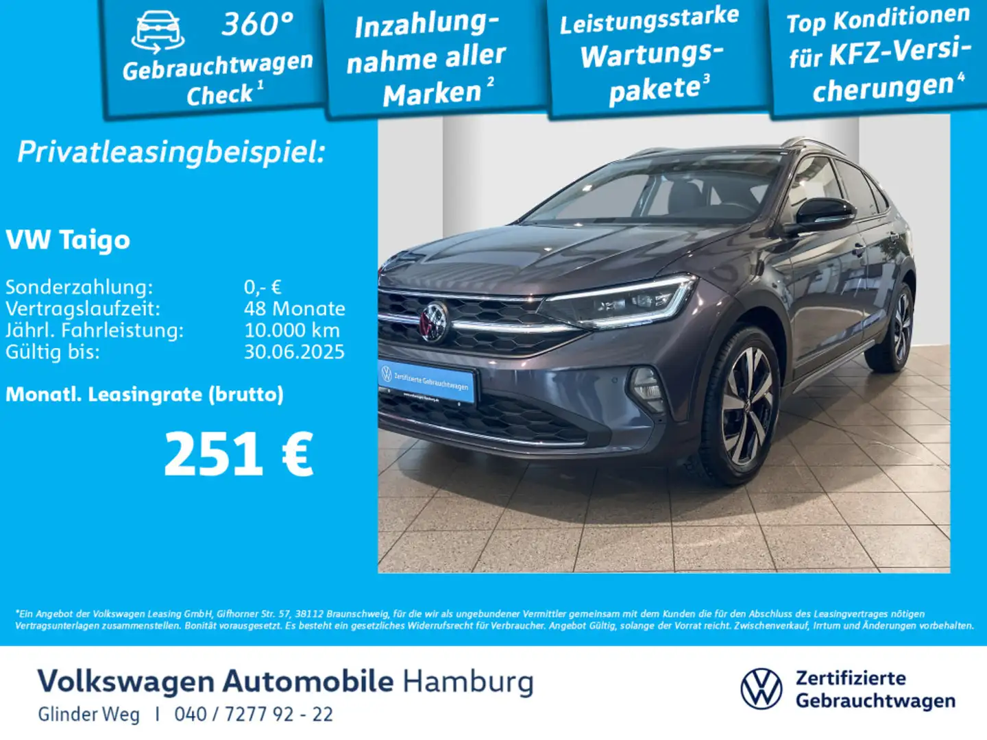Volkswagen Taigo 1.0 TSI Style DSG Ganzjahresreifen  AppCon Grau - 1