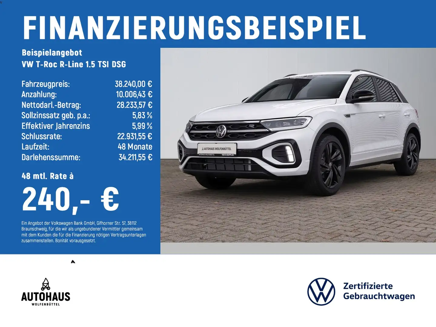 Volkswagen T-Roc R-Line 1.5 TSI DSG AHK KAMERA NAV STANDH Weiß - 2