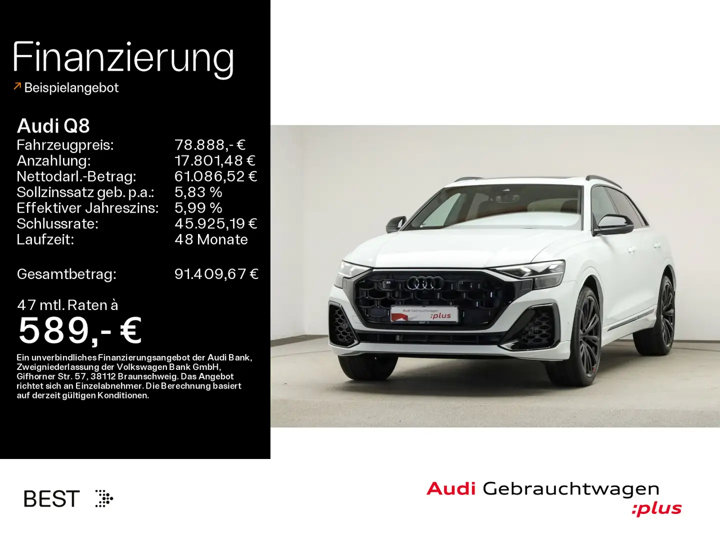 Audi Q8 55 TFSI 2 x S line Pano*Assist*Matrix*B&O Alb - 1