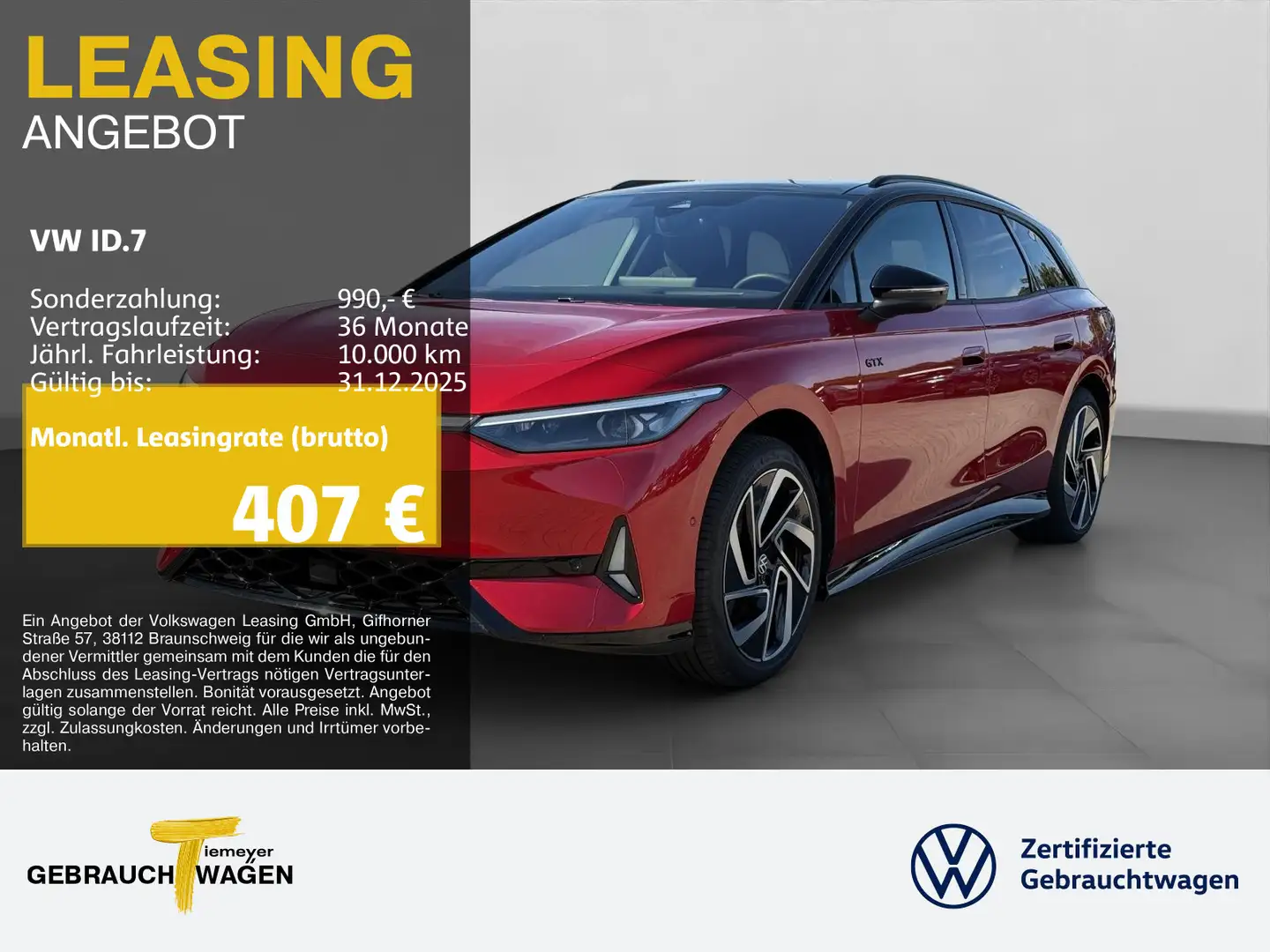 Volkswagen ID.7 Tourer GTX 4M UPE77 LM20 PANO AHK 360 Rot - 1