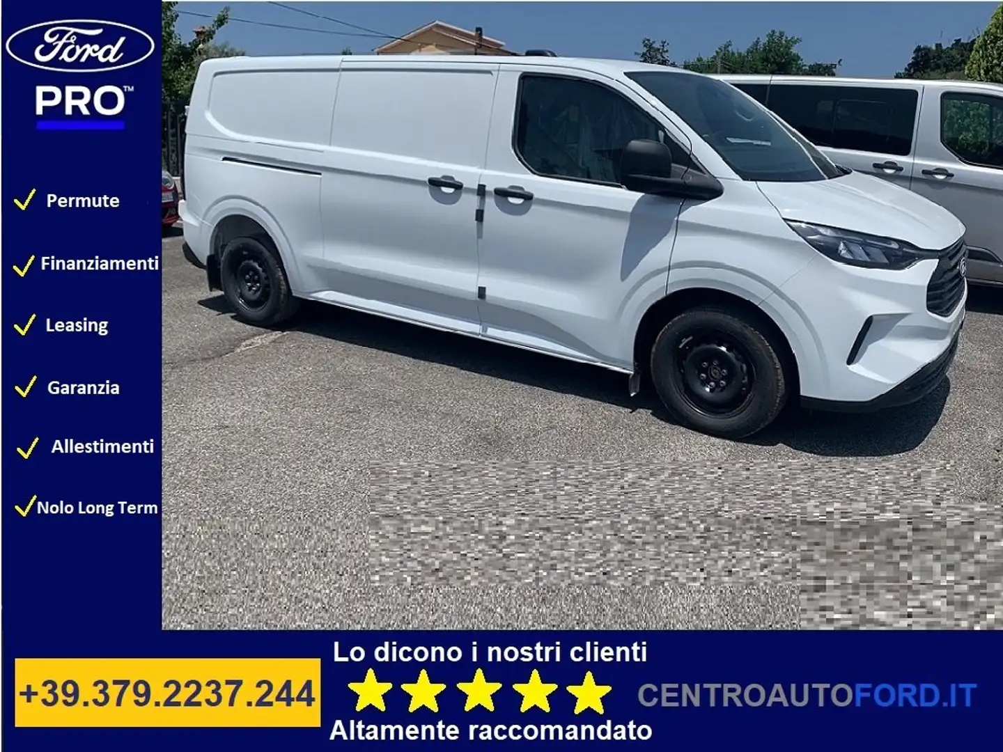 Ford Transit Custom Trend 2.0 Ecoblue 136 cv L2 H1 Lungo Bianco - 1