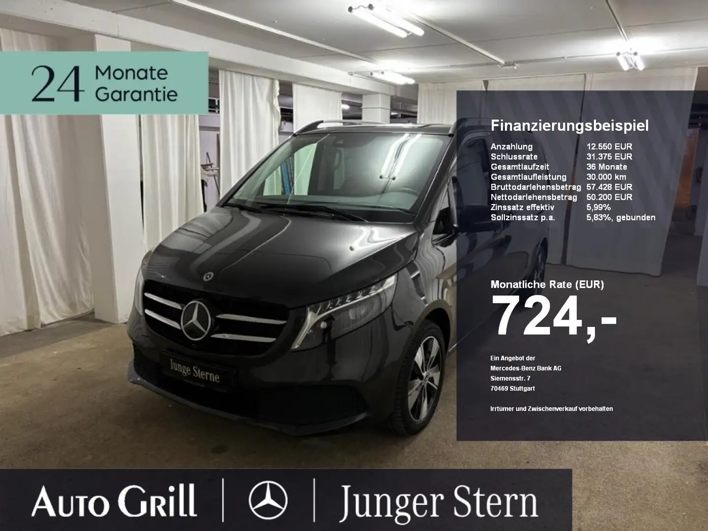 Mercedes-Benz V 250 d k Avantgarde Night StdHzg Distr Liegepa Grau - 1