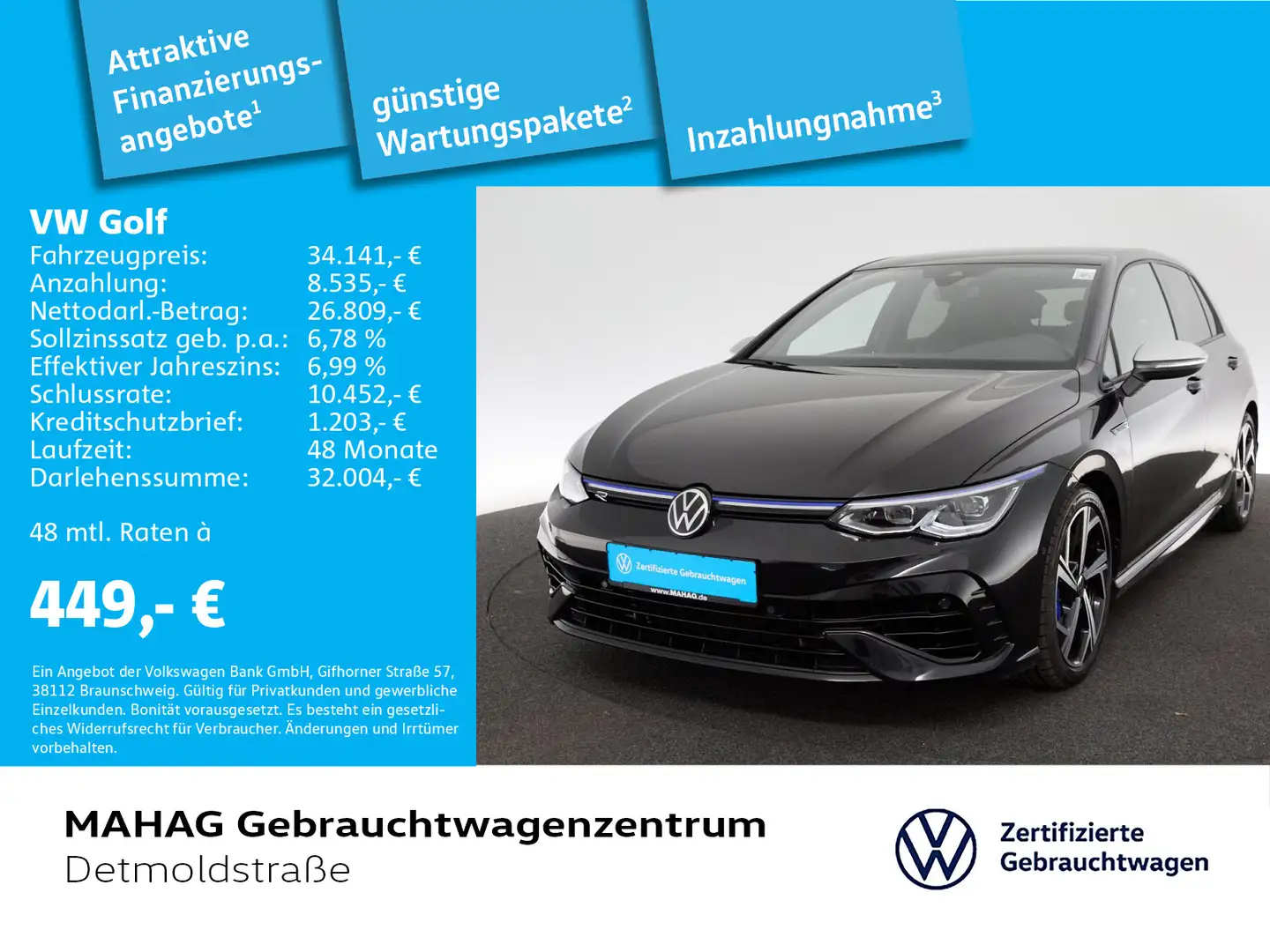 Volkswagen Golf VIII R 2.0 TSI 4Mot. NaviPro LEDPlus DCC Re Noir - 1