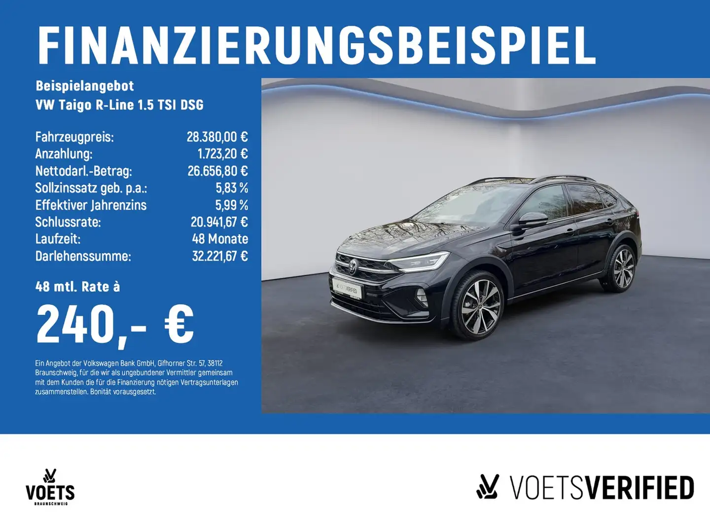 Volkswagen Taigo R-Line 1.5 TSI DSG MATRIX-LED+RearView+ACC Schwarz - 2