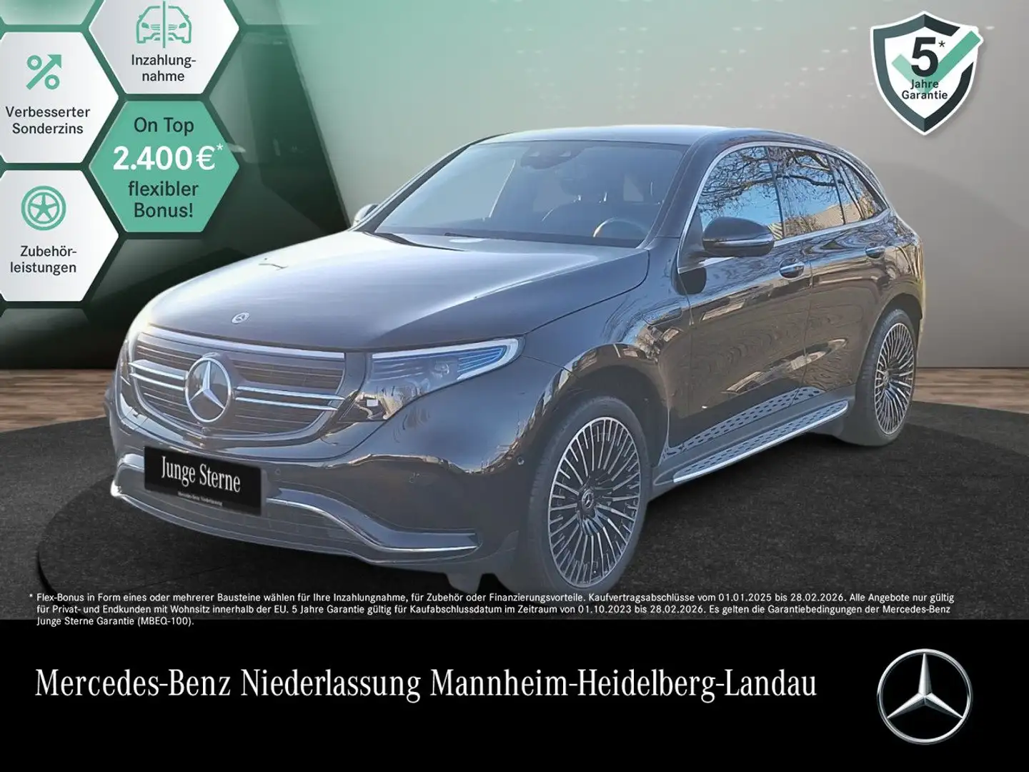 Mercedes-Benz EQC 400 4M AMG+360+MULTIBEAM+HUD+TOTW+KEYLESS Schwarz - 1