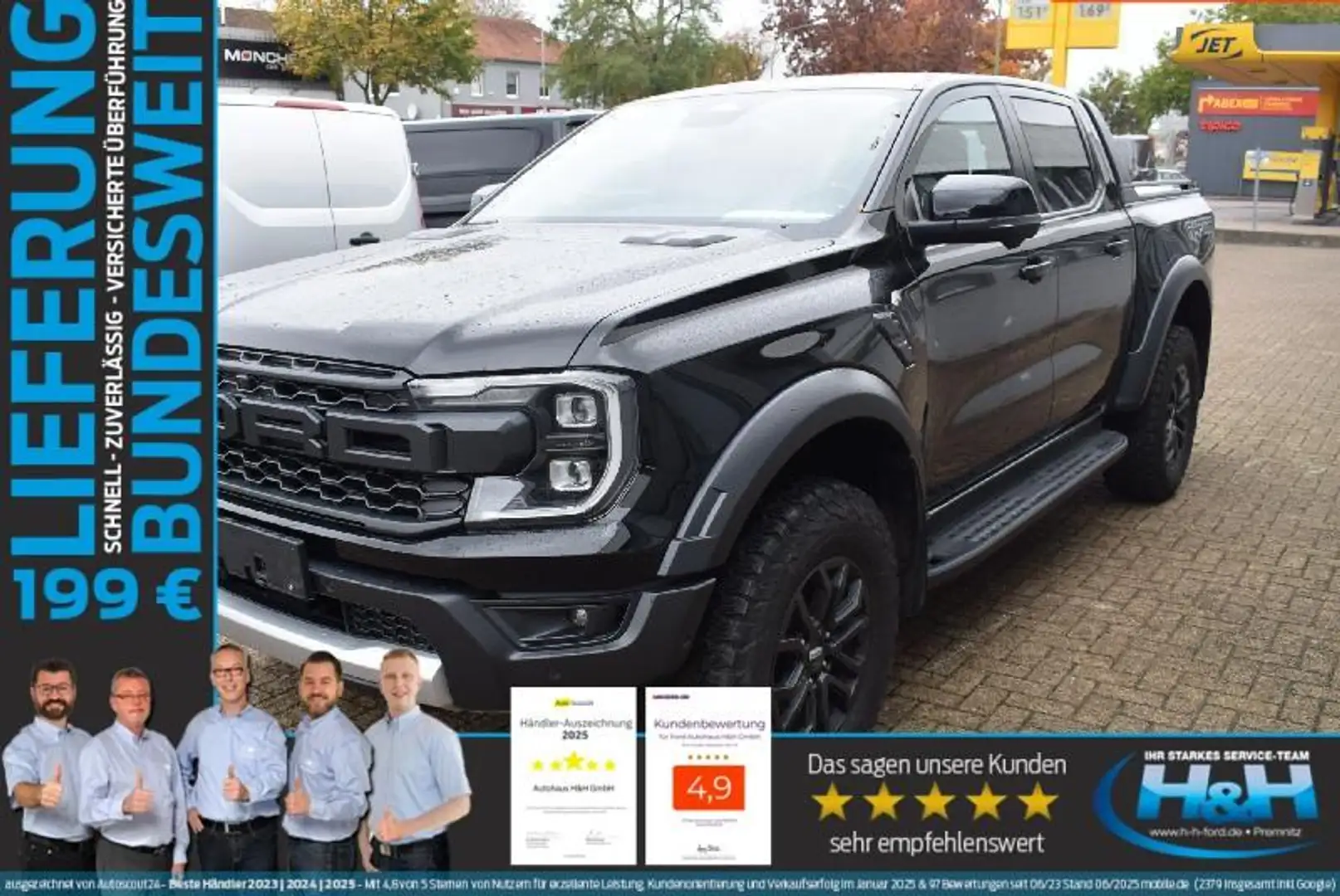Ford Ranger 3.0 Raptor e-4WD MatrixLED+AHK+360°Kamera Schwarz - 1