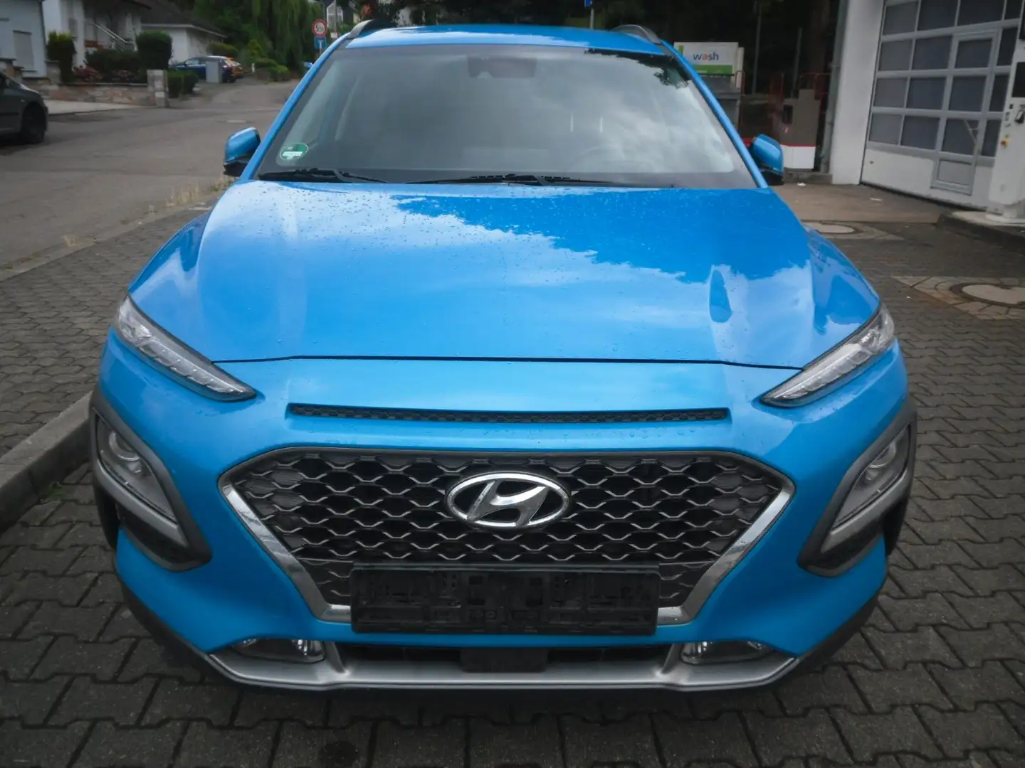 Hyundai KONA Premium Hybrid 2WD 87000Km Leder Navi SHZ Blauw - 2