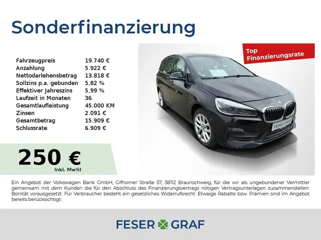 Bmw 220 AHK*Navi*SHZ*ParkPilot*LED*Bluetooth*DAB+*