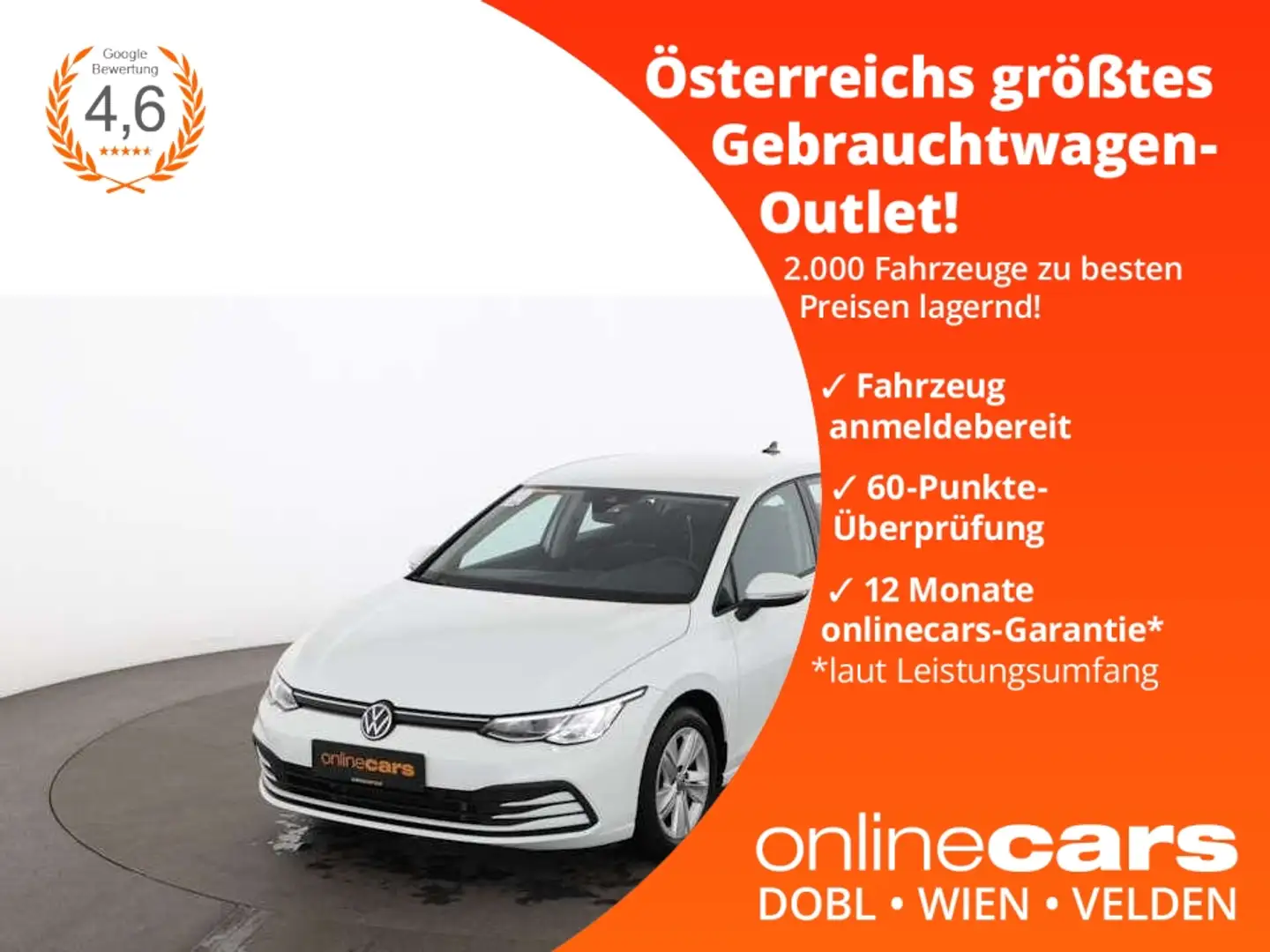 Volkswagen Golf VIII 2.0 TDI Life Aut LED RADAR NAVI ASSIST Weiß - 1