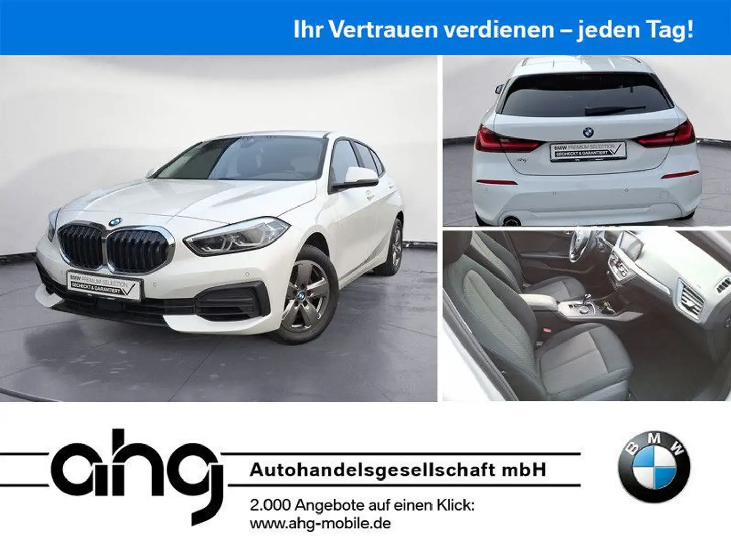 BMW 116 i Advantage Aut. Navi LED PDC Sitzheizung Weiß - 1