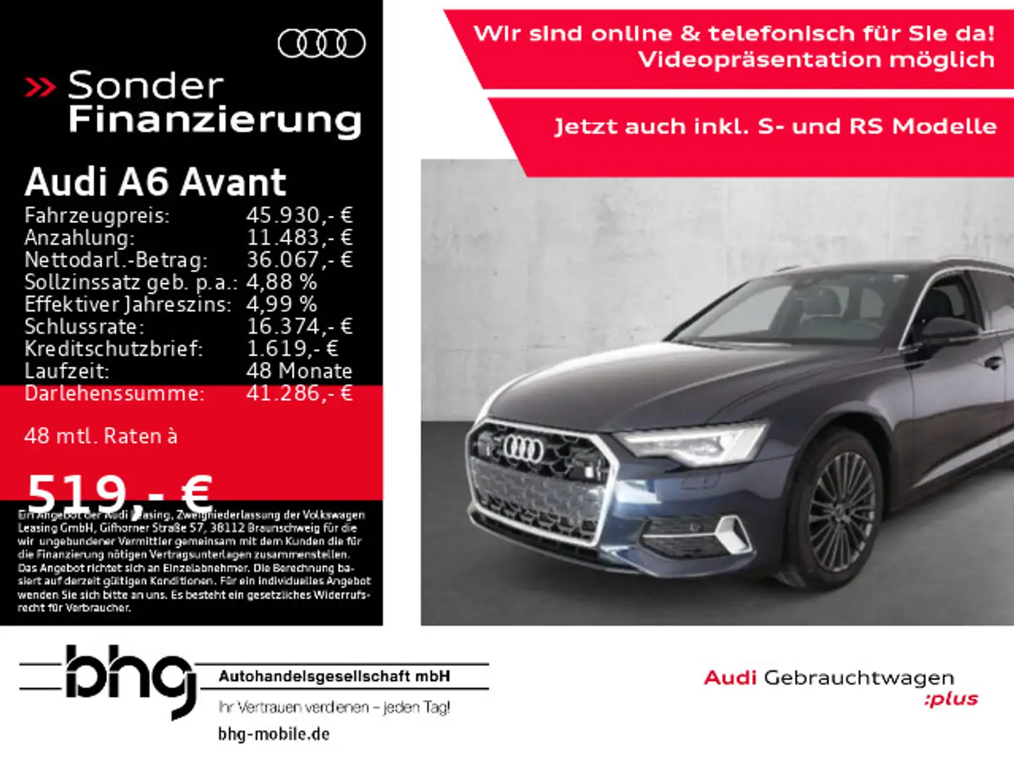 Audi A6 40 TDI quattro S tronic advanced Blau - 1