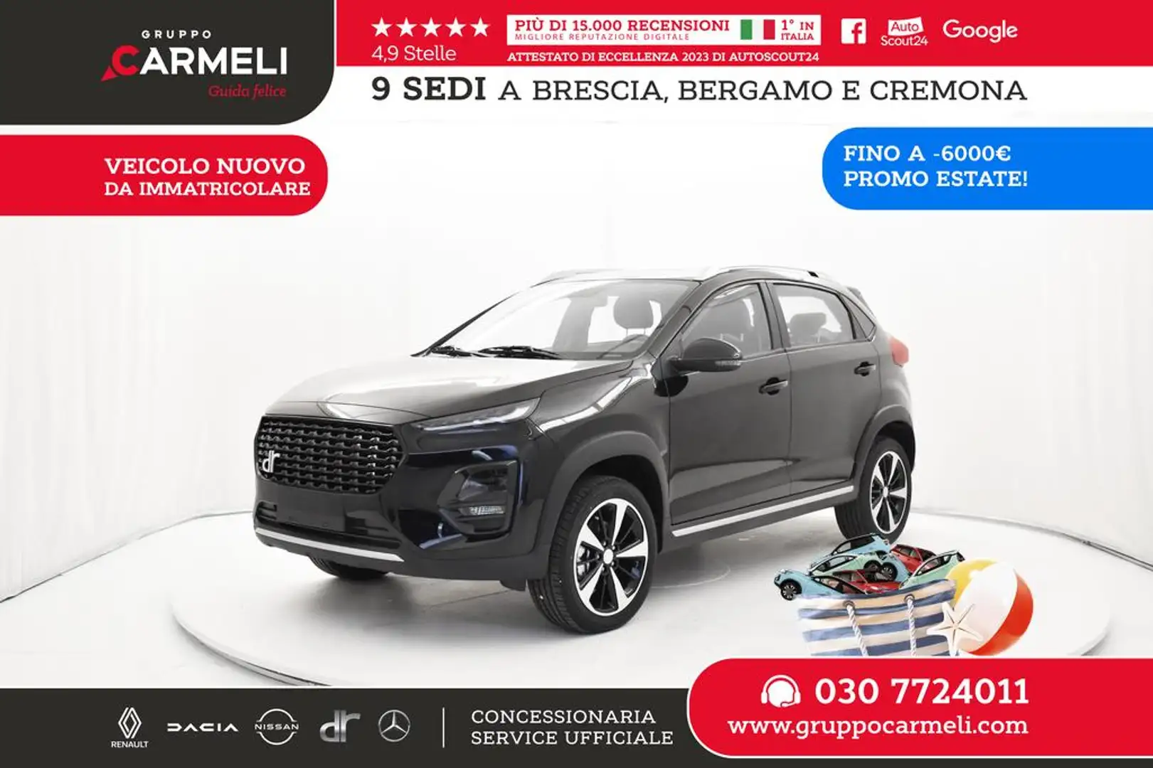 DR Automobiles DR 3.0 dr 1.5 116cv cvt - CAMPAGNA KM0 LUGLIO 2025 Czarny - 1