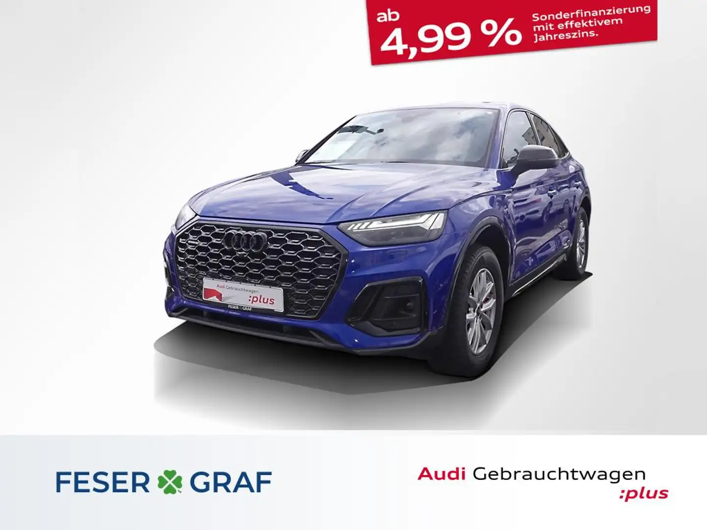 Audi Q5 Sportback 40 TDI qu. S line S tronic AHK/Sthz Blau - 1