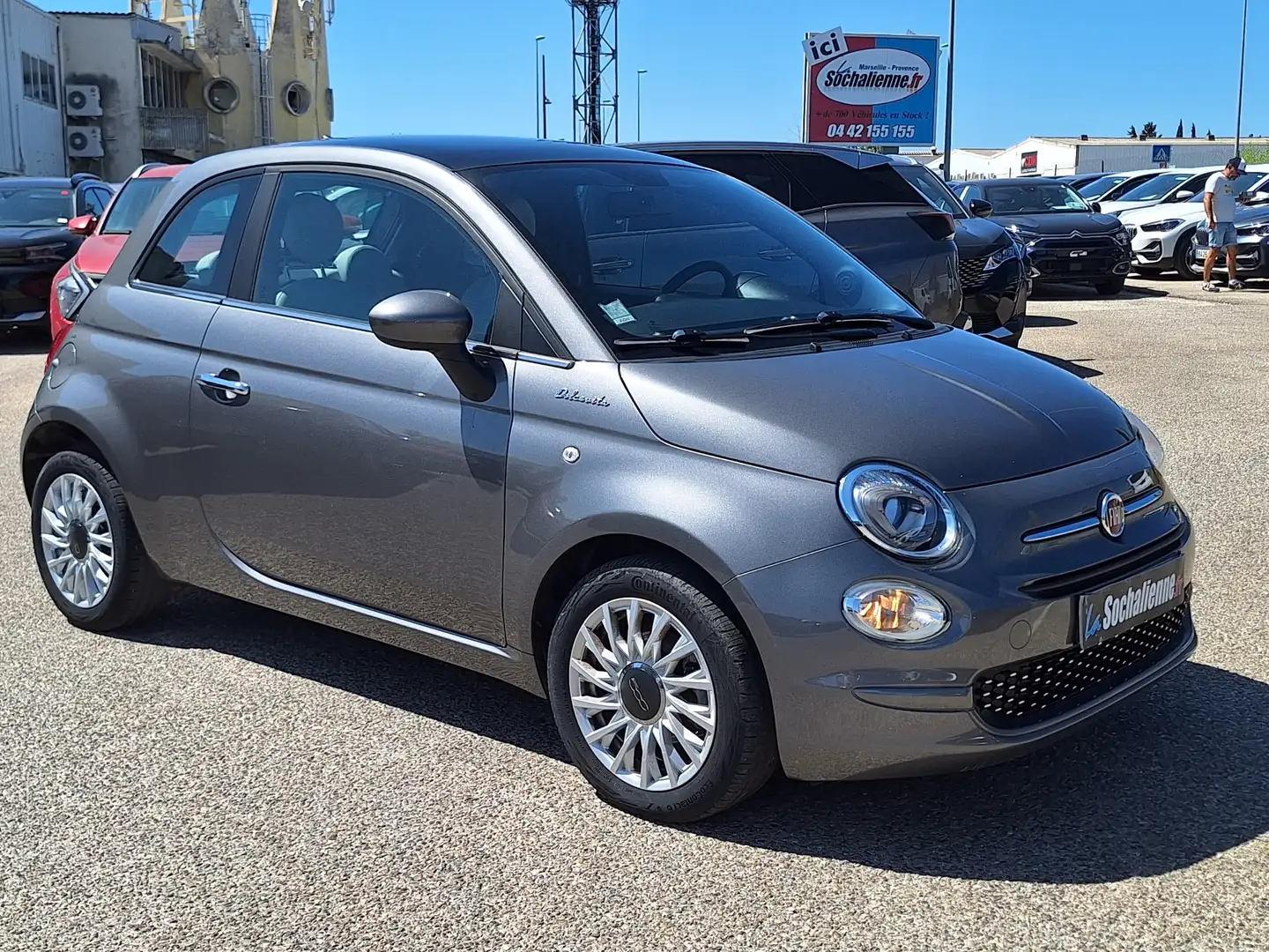 Fiat 500 1.0 70 ch Hybride BSG S/S Dolcevita Gris - 2