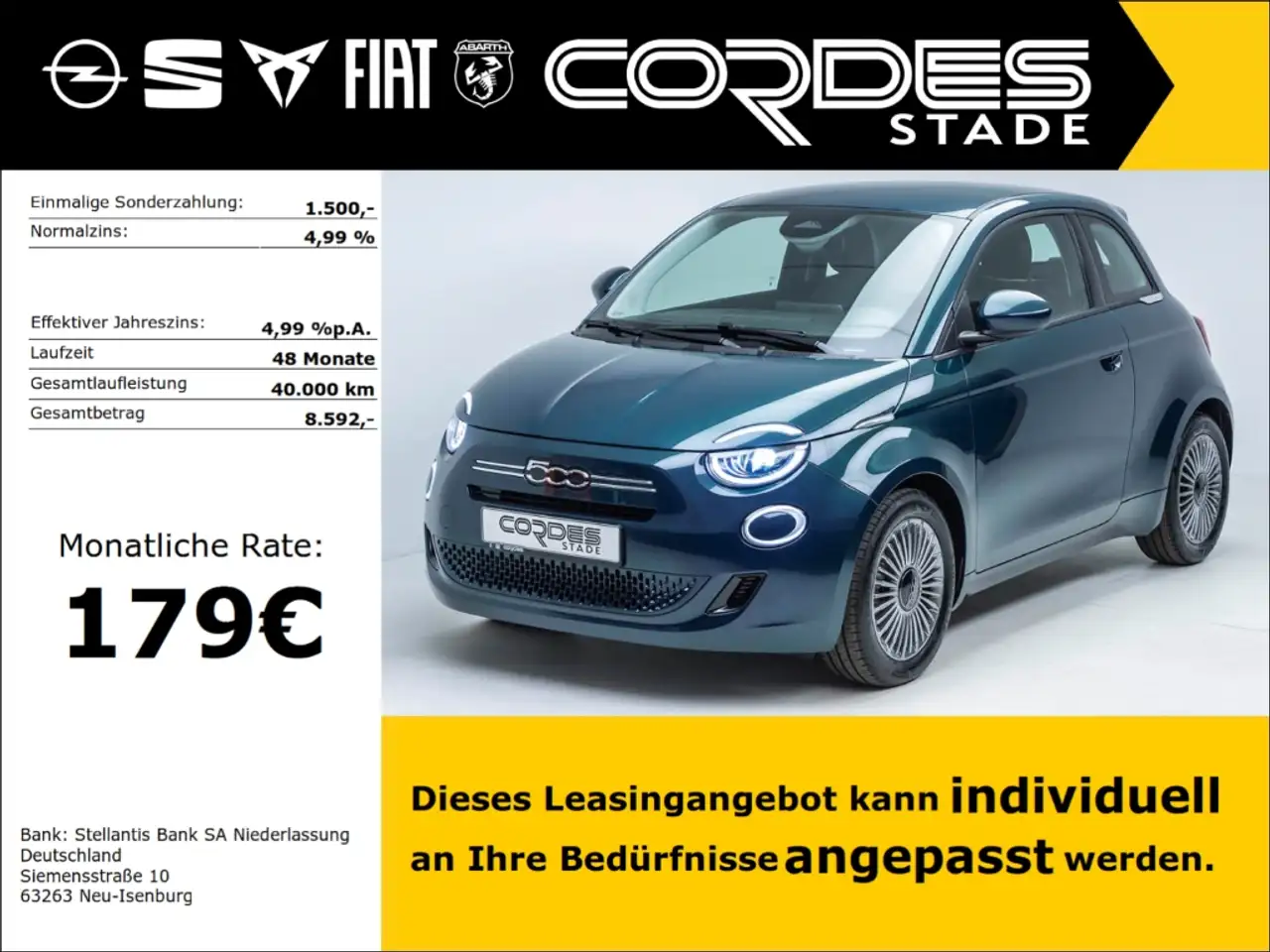 Fiat 500 1.0 Hybrid Apple CarPlay Kollisionswarner PDC (HC2