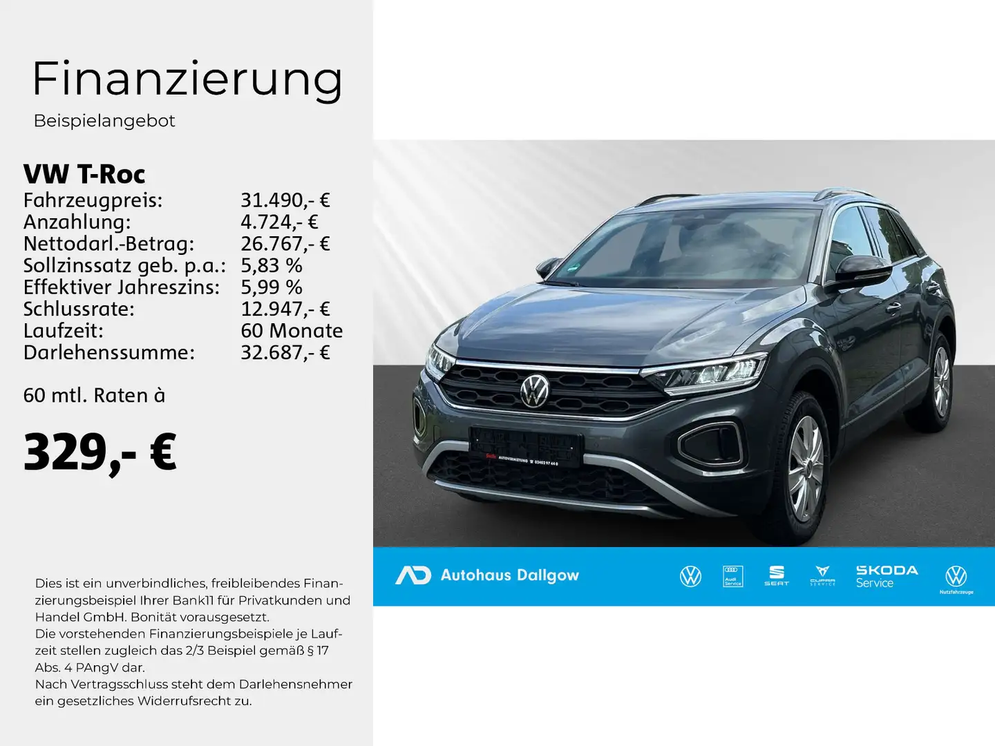 Volkswagen T-Roc GOAL 1.5 l TSI 150 PS*DSG LED+PDC+Navi+RFK Grau - 2