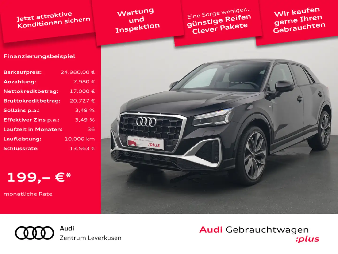 Audi Q2 S line AHK NAVI MATRIX CARPLAY LEDER PDC Noir - 1