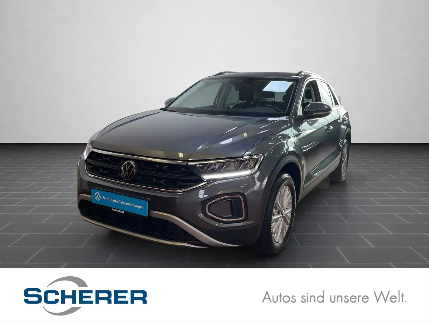 Volkswagen T-Roc Life 2.0 TDI DSG LED NAVI AHK RFK EPH Gris - 1