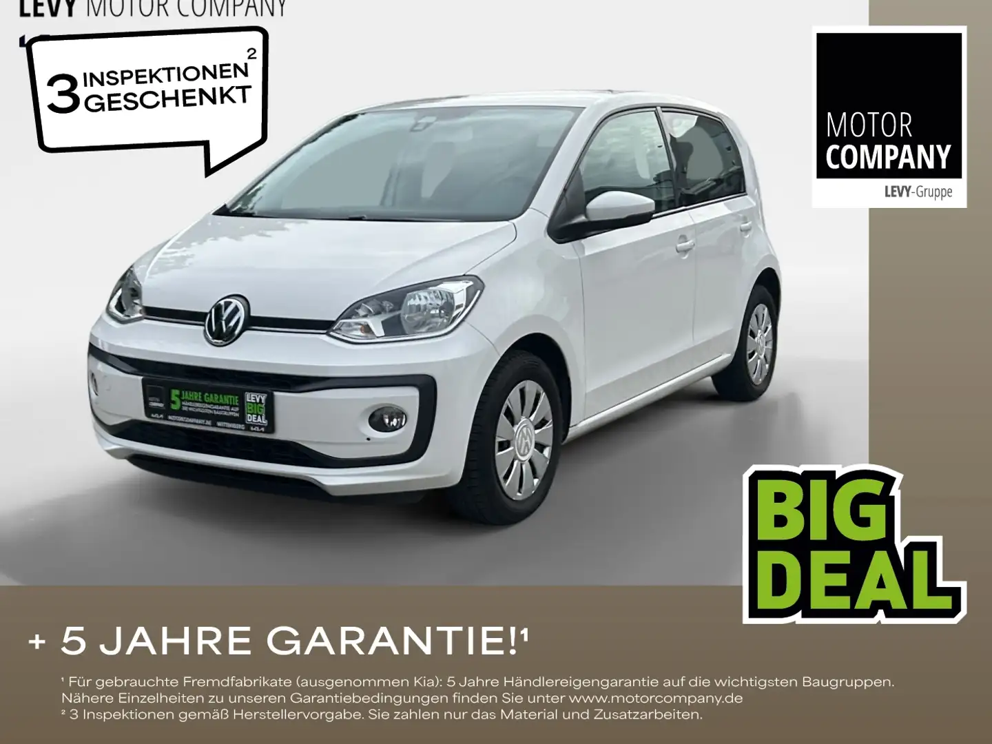 Volkswagen up! 1.0 BMT  move W-Paket SHZ/5 Jahre Garantie Wit - 1