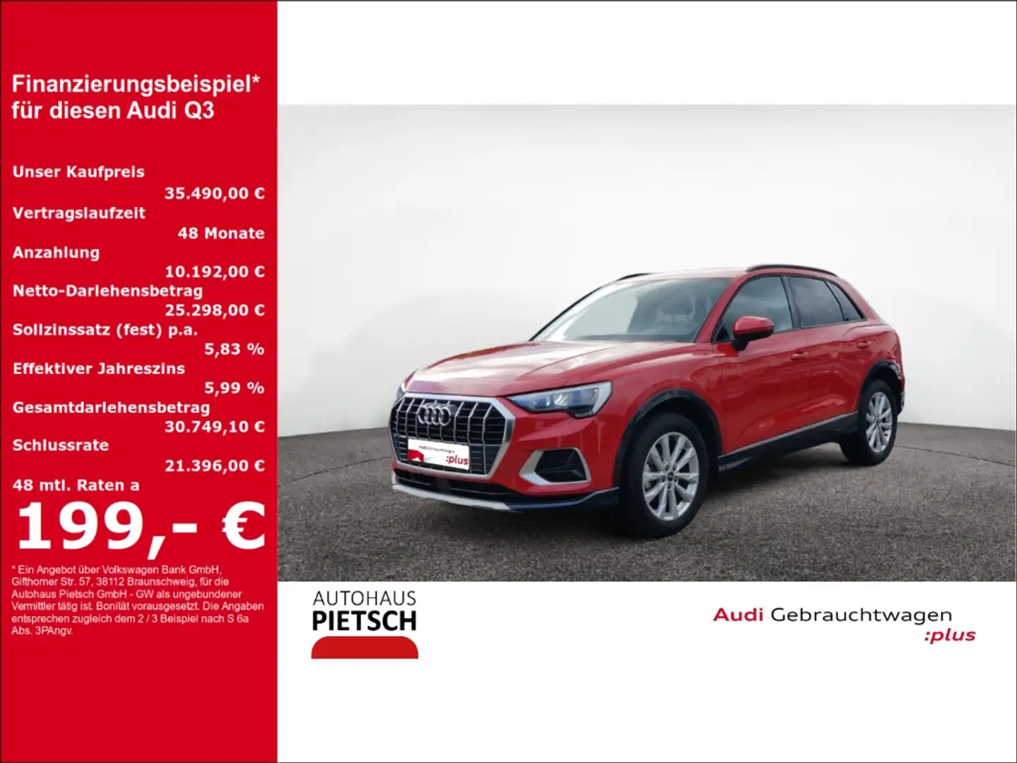 Audi Q3 35 TFSI advanced Navi Kamera DigCockpit Rot - 1