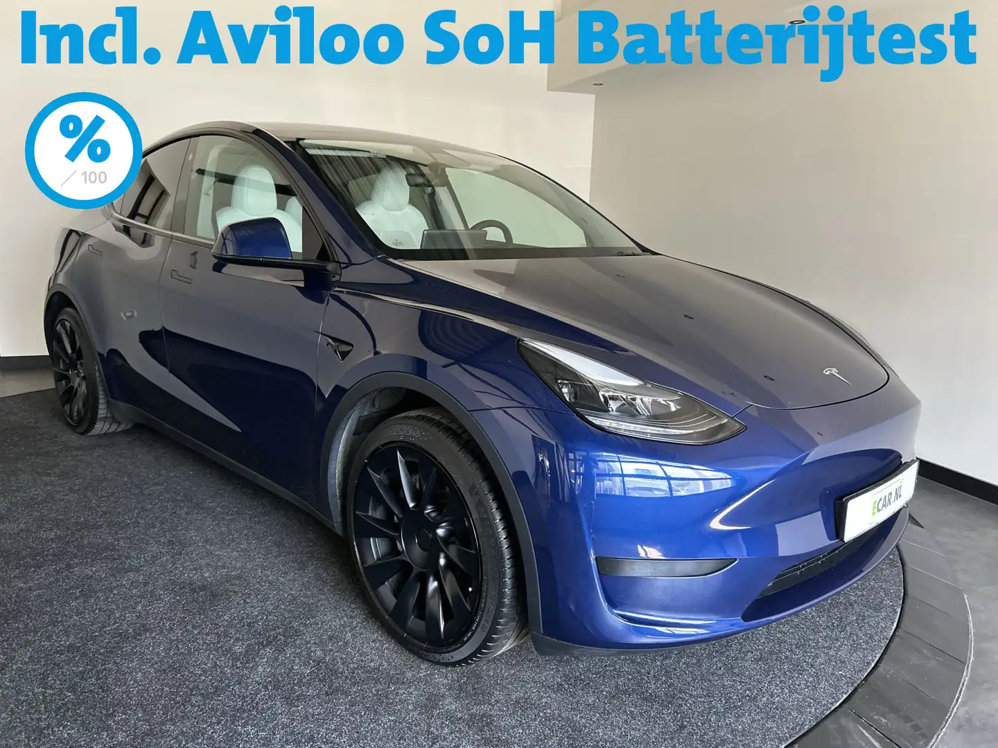 Tesla Model Y RWD 58 kWh | Prachtig blauw | Wit lederen interieu Синий - 1